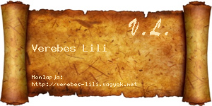 Verebes Lili névjegykártya