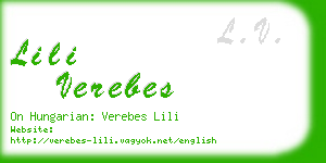 lili verebes business card